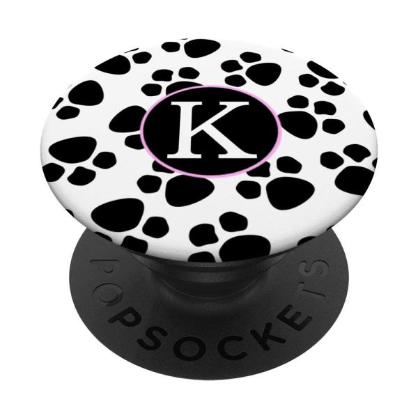 【並行輸入品】Phone Pop Up Holder,Monogram Initial Dog Paw Print Letter K PopS