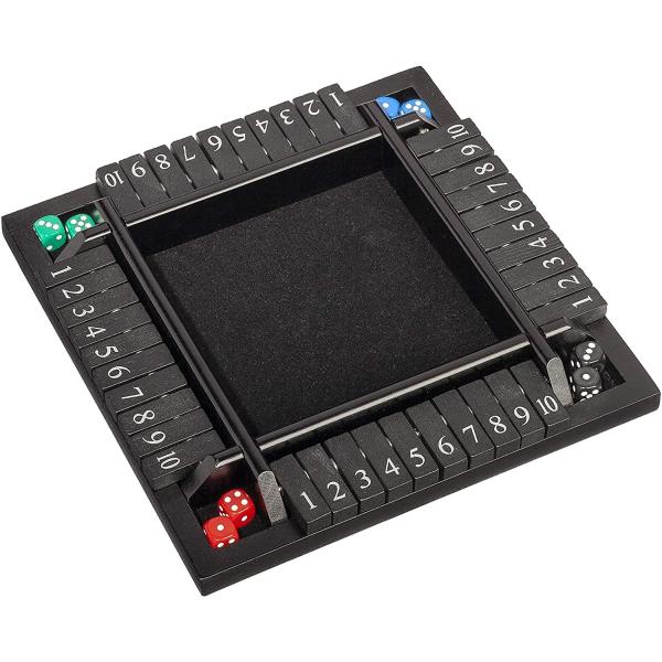 【並行輸入品】WE Games トラベルサイズ 4人用 Shut The Box ブラック ステンドウッド 8インチ WE Games 8.5