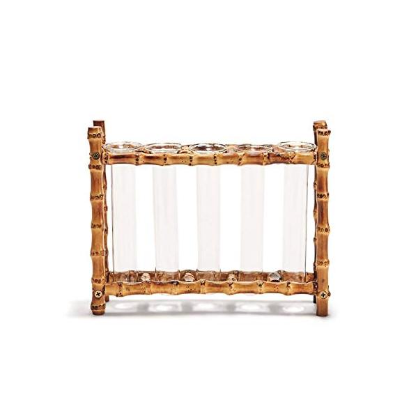 【並行輸入品】Two's Company Natural Bamboo Vase Includes 5 Glass Tubes