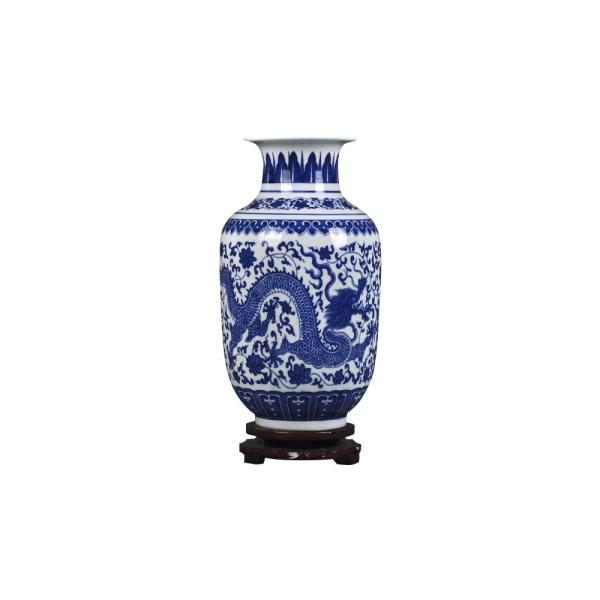 並行輸入品】fansquare Jingdezhen 青と白の磁器フラワー花瓶 小さな