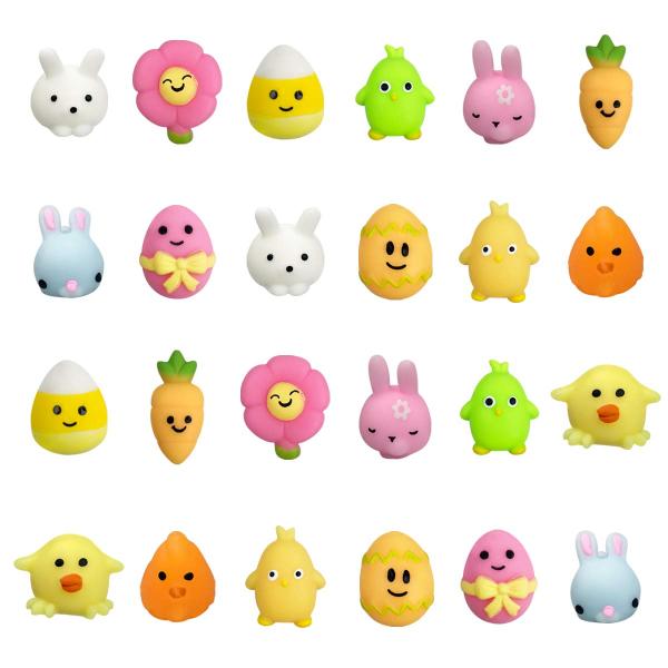 【並行輸入品】QINGQIU 24 PCS Easter Mochi Squishy Toys Stress Relief Squishies