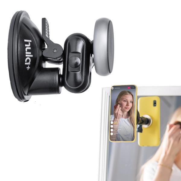 【並行輸入品】hula+ (フラプラス) マグネット携帯電話ホルダー 再利用可能スタンド ポータブルマウント シャワーミラー キッチン 窓 バス