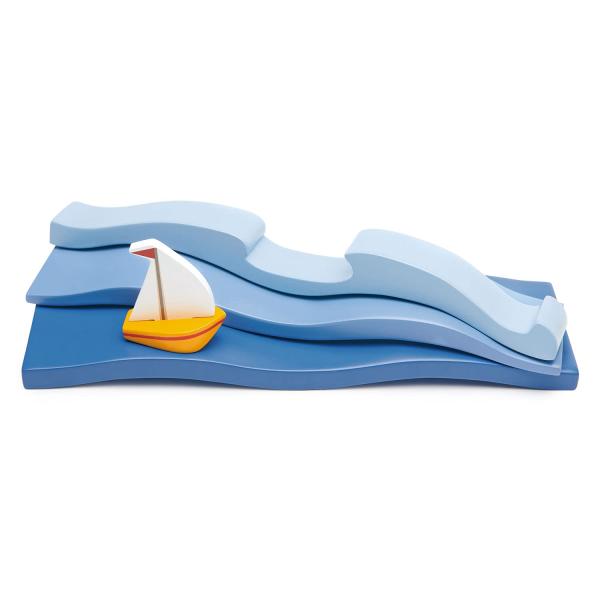 【並行輸入品】Tender Leaf Toys Blue Water Open Ended Solid Wood Waves Toy