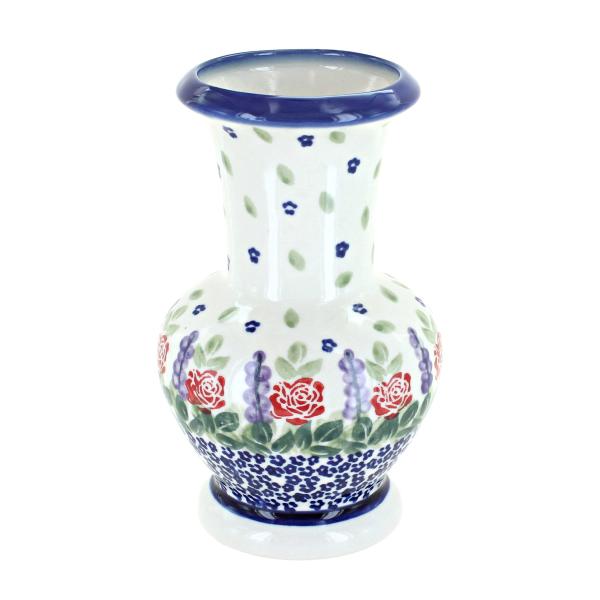 【並行輸入品】Blue Rose Polish Pottery Roses are Red Medium Vase