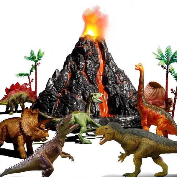 並行輸入品】TEMI 大型火山おもちゃセット リアルな恐竜アクション