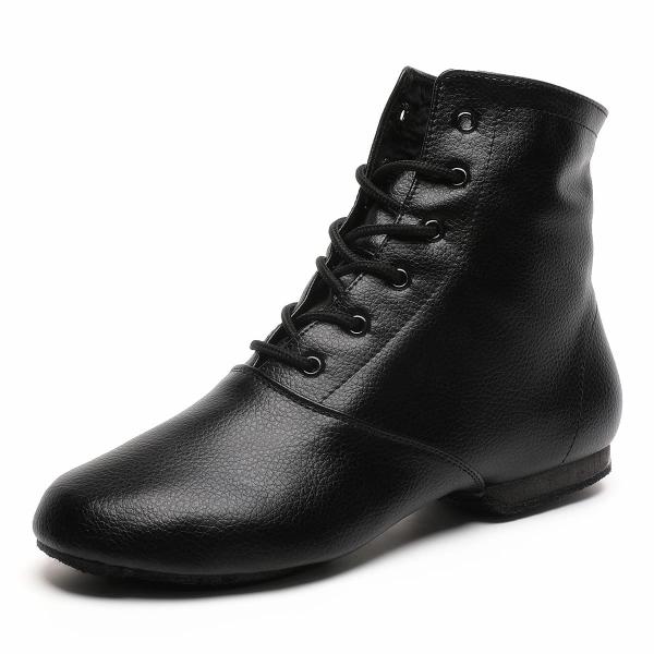 【並行輸入品】Black Split Sole Jazz Boots Leather Dancing Shoes for Girls Boys