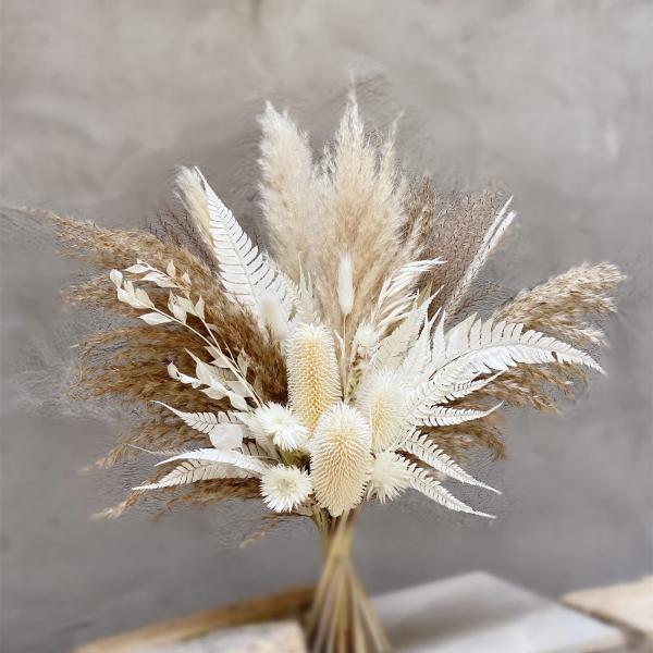 【並行輸入品】YOBEKI Dried Flower Bouquet, Dried Pampas Grass Bouquet, Country