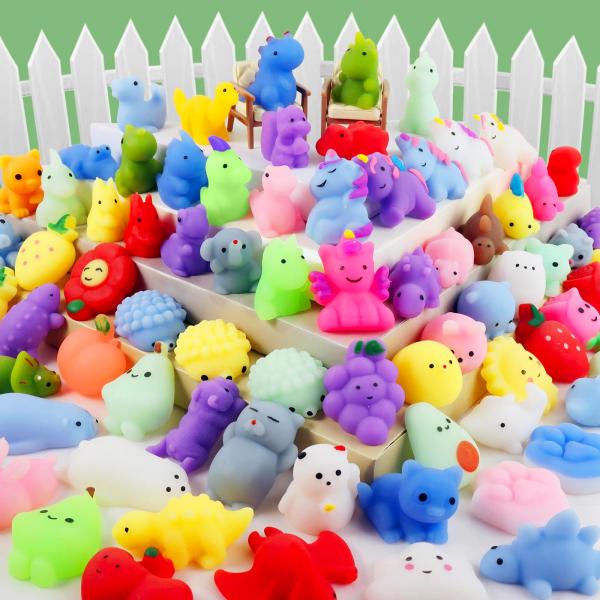 【並行輸入品】130Pcs Mochi Squishy Toys, Mini Kawaii Squishies Stress Relief F
