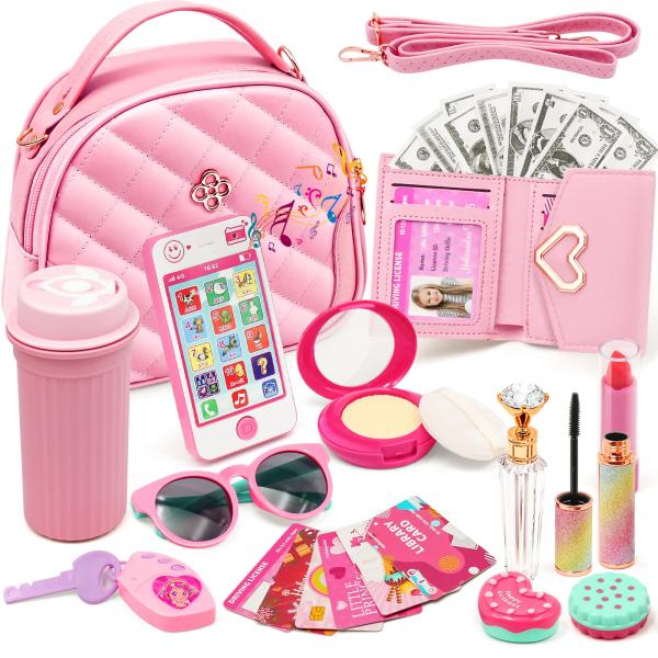 【並行輸入品】Kids Pretend Play Little Girl Purse Accessories, Princess Toy Ce