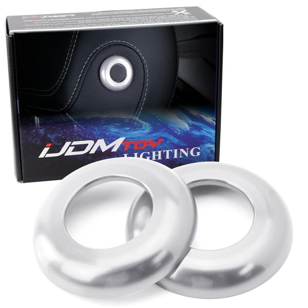 【並行輸入品】iJDMTOY プレミアムサテンシルバー アルミニウム フロントシートヘッドレストボタンカバー 2015 21 メルセデス W20