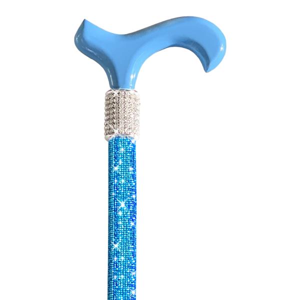 【並行輸入品】OrthoGlam Blue Skies 軽量クリスタルラインストーン 美しいファッションケーン ファッショナブルな木製キラキ