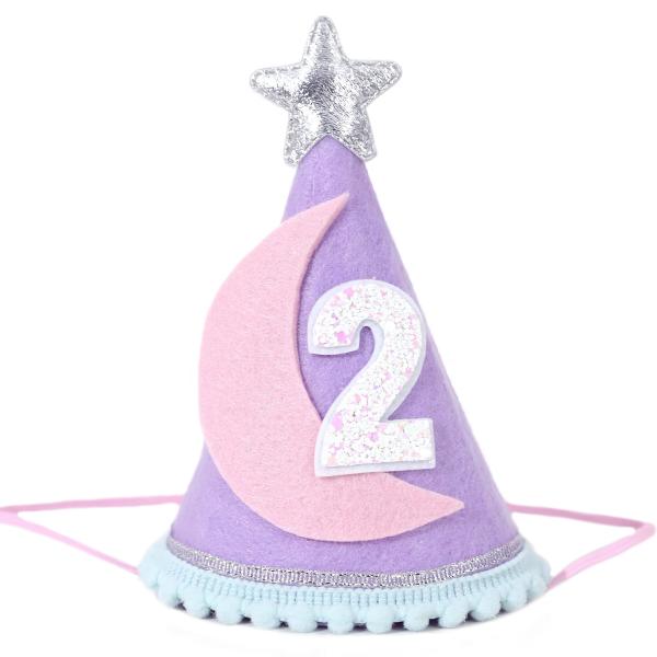 【並行輸入品】Two the Moon Birthday Hat for Girls Outer Space 2nd Birthday D