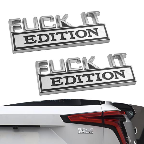 【並行輸入品】2PCS Car Emblem Fuck IT Edition, 3D Letters Metal Material Car D