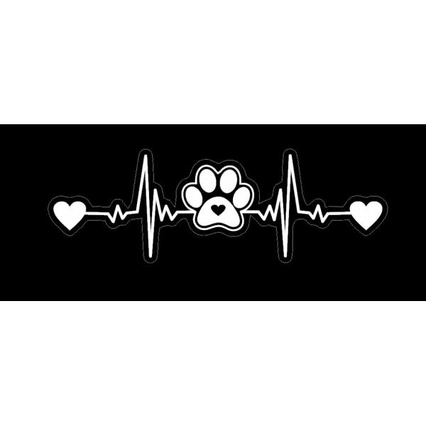 【並行輸入品】MAKTEM Paw Print Heartbeat Vinyl Car Decal, Heartbeat Pulse Stic