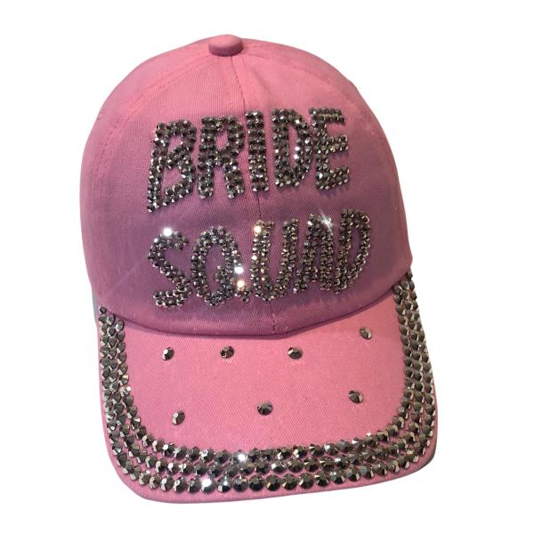 【並行輸入品】Popfizzy Bling Bride Squad Hat, Pink Bachelorette Party Hats, Br
