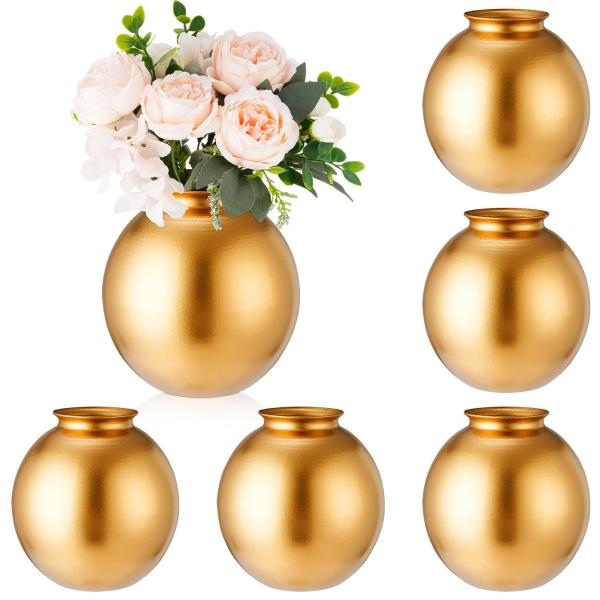 並行輸入品】Sliner 6個 ゴールド花瓶 装飾ゴールド花瓶