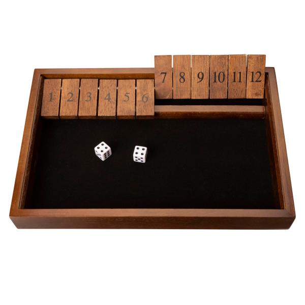 【並行輸入品】WE Games Shut The Box Game 木製 数字フリップタイル ウォールナットステンド木製ゲームボード付き
