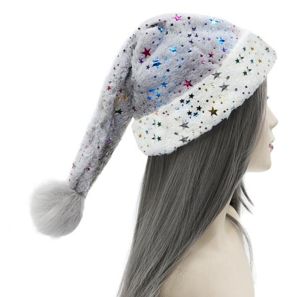 【並行輸入品】QTKJ Gray Santa Hat, Christmas Hat, Thickened Soft Velvet Fabric