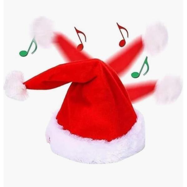 【並行輸入品】Electric Christmas Hat Plush Singing and Dancing Electric Chri