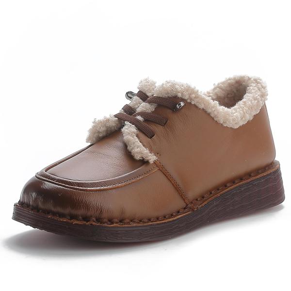 【並行輸入品】AMAZIDEAL Women's Winter Lace up Casual Warm Booties,Fashion Lea