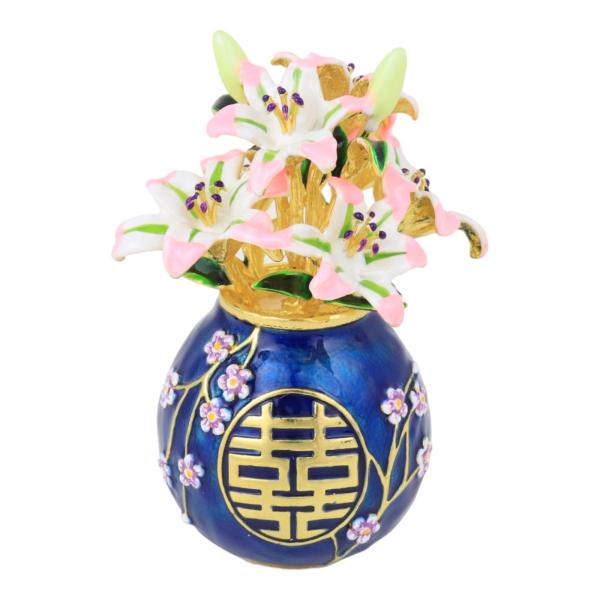 【並行輸入品】2024 風水 ダブルハピネス花瓶 ユリ付き 2024 Feng Shui Double Happiness Vase with