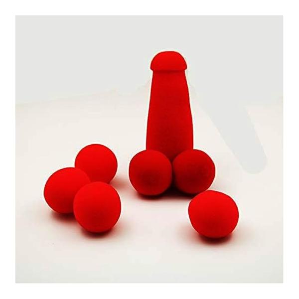 【並行輸入品】小さなスポンジブラザーマジックトリック 1セット 4個 赤いスポンジボール 面白いガジェット ストリートステージ クローズアップ