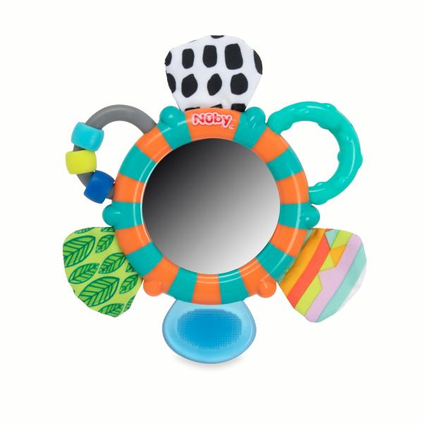 【並行輸入品】Nuby Look at Me Mirror Teether Toy, Teal/Orange Koala