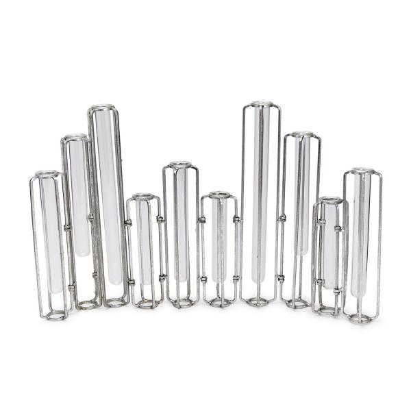 【並行輸入品】Two's Company Silver Lavoisier Set of 10 Hinged Flower Vase with
