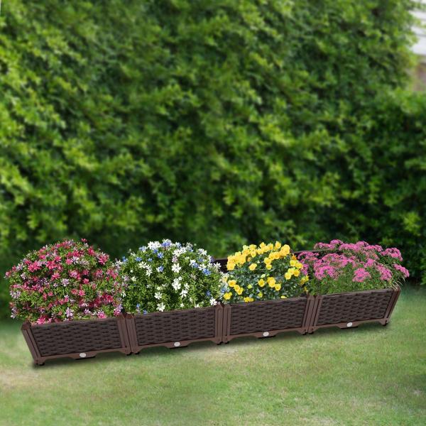 【並行輸入品】 LOHISHILO Large Deepened Raised Garden Bed for Outdoor Plants,Gr