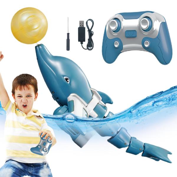 【並行輸入品】子供用水のおもちゃ、リモートコントロールイルカのおもちゃ、高シミュレーションイルカ、RCボートトイ、スイミングプール、海水浴室バス