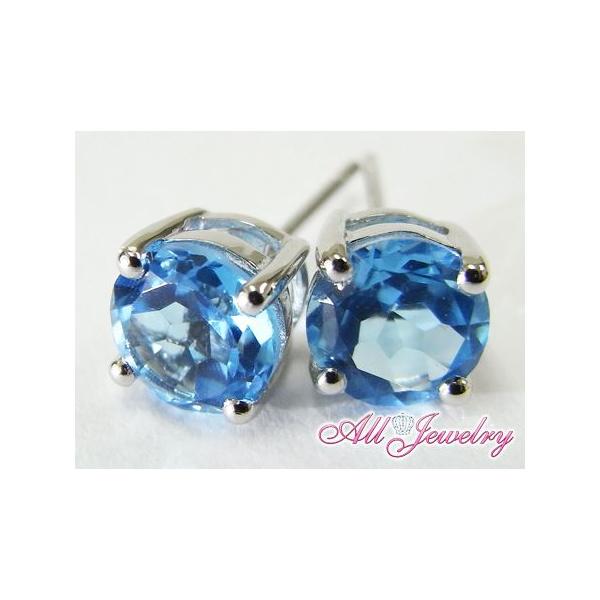 天然 スイスブルートパーズ・6mm一粒 ピアス （Swiss Topaz Pierce