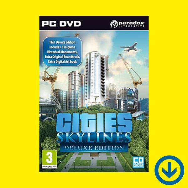 本製品は「Cities: Skylines Deluxe Edition（シティーズ：スカイライン デラックス版）」の PC版 Steamコードとなります。英語版の製品となりますが、公式で Steam WorkShop に対応しているため、...