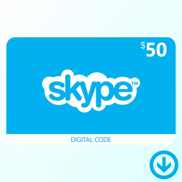 Skype プリペイドカード ($50ドル分 クレジット) [オンラインコード版] / 日本円に換算可能