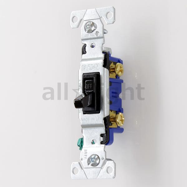 ＣＯＯＰＥＲ　アメリカンスイッチ（トグルスイッチ）　片切スイッチ　アース付き　１５Ａ　１２０Ｖ　ブラック（黒色）　1301-7BK