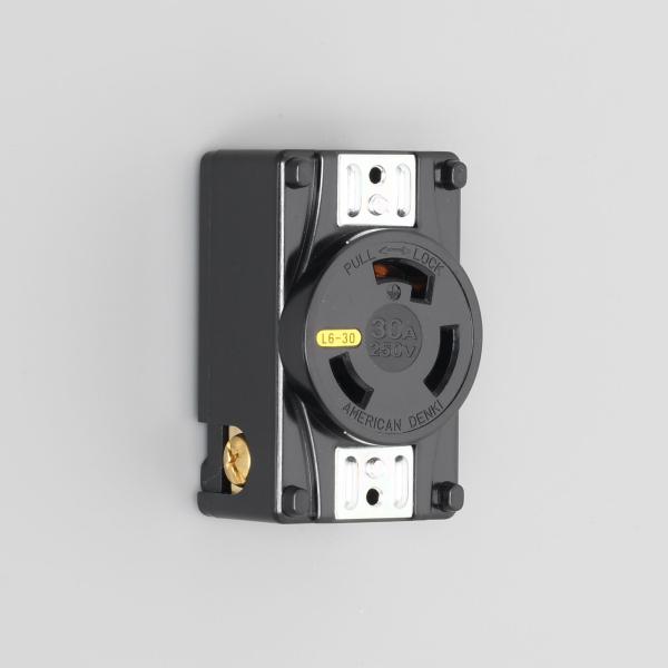 アメリカン電機 接地形2P 30A 250V 引掛形パネル用コンセント 3320-P