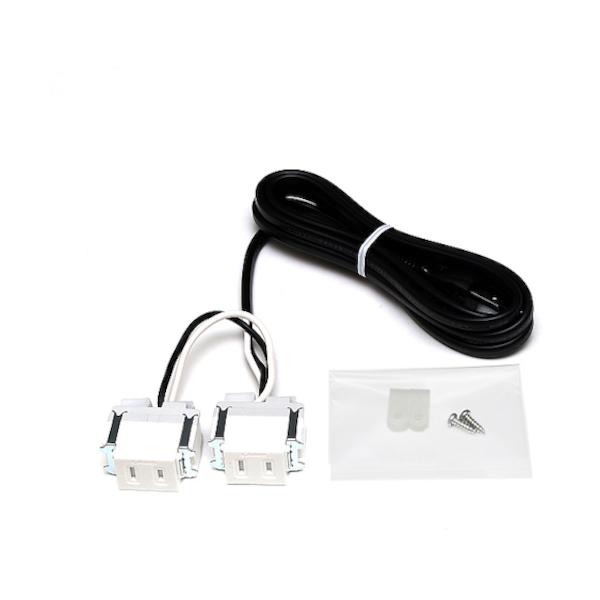 スガツネ　LAMP 結線済コンセント DM-A型 ホワイト 電源(AC)2口 AC125V 15A 1500Wまで　DM2-A2-WT