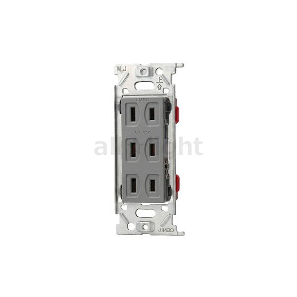 神保電器　J・WIDE SLIMシリーズ 埋込トリプルコンセント 2Ｐ 15A 125V グレー　JEC-BN-555-GY ※受注生産品