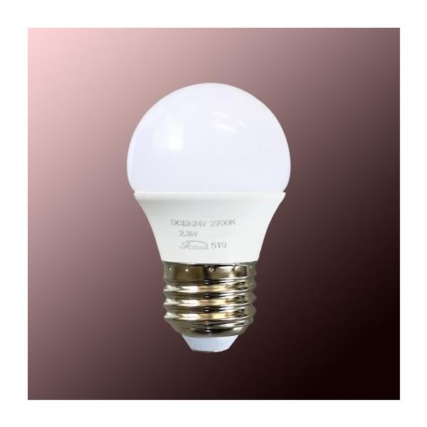 TOZAI　バッテリー用LED電球 E26口金 屋内用 A45 DC12V~24V対応 高輝度タイプ 2.3W 250lm 電球色2700K　TZA45E26-2.3W-12V/24VF