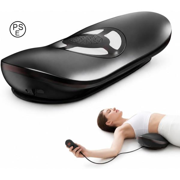 最新登場 腰枕 牽引ストレッチ EMS 温熱 振動 高さ調整可能 リモコン操作 タイマー付き 腰ケア 寝ながら使える 4つの機能を1台に