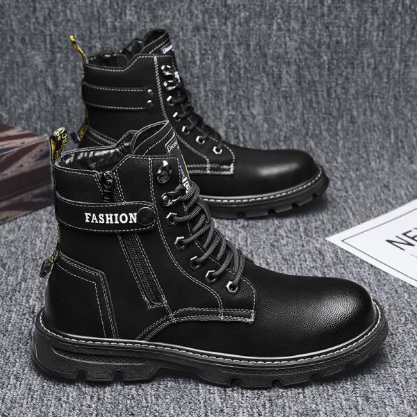 コンバットブーツ 大人用 オートバイの保護靴 防水 滑り止め 耐磨耗性 バイク用品【快適＆防水性】柔らかさと強度に優れたレザー素材を使用し、裏側に通気性高いリエステル生地、超軽量で快適な履き心地を実現。滑りにくく、伸縮性も良く、足への負担を...