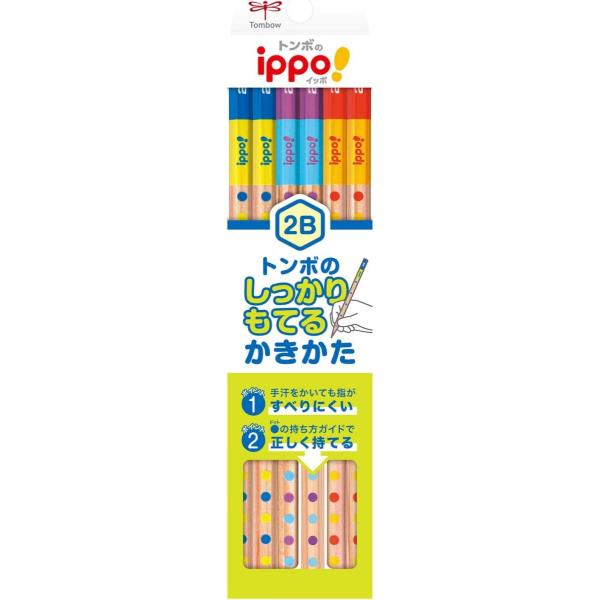 TOMBOW トンボ鉛筆 ippo!・かきかたえんぴつしっかり持てる六角軸012B (2B)