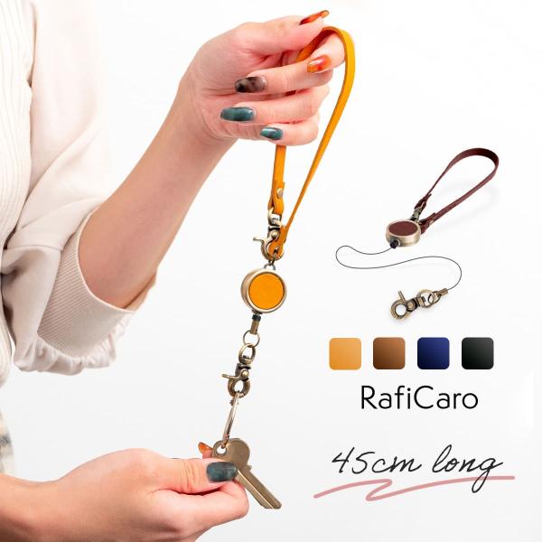 ［スペック]・リール長　最長45cm・ナスカン × 1［サイズ］ ・縦 210mm × 横 23mm × 厚み 10mm・重さ 28g［素材］・本革 牛革 イタリアンレザー 亜鉛合金[ディティールにこだわった機能美]しなやかで高級感のあるイ...