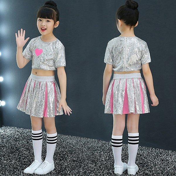 ダンス衣装キッズスパンコールチアガールダンス衣装スカートガールズキラキラ可愛いキッズダンス衣装女の子発表会子供ドレス演出ステージ衣装 Alled5842 Allure Webshop 通販 Yahoo ショッピング