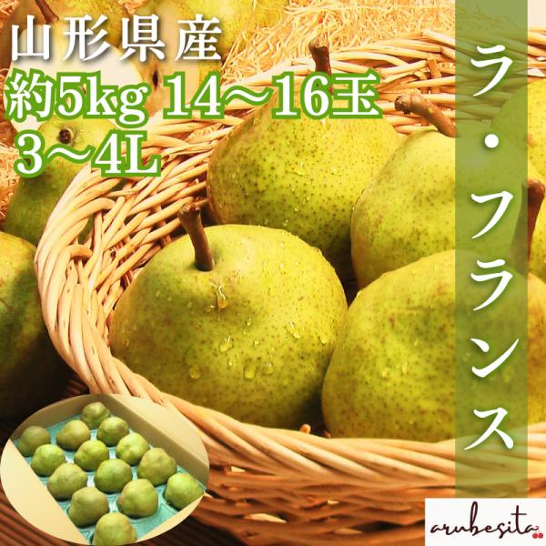 当店の人気商品　ラフランス！とろっとする滑らかな舌触りが特徴です。専門の冷蔵庫に入れ、予冷を行い、追熟させますその後、お客様へお届けします食べごろになると香りが広がり、とろける食感に癒されます太陽をいっぱい浴びるように無袋栽培を行っています...