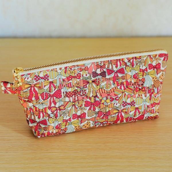 ファスナーペンケース リボン柄 リバティ柄 レッド ペンケース ハンドメイド ポイント消化 消費 Buyee 日本代购平台 产品购物网站大全 Buyee一站式代购 Bot Online