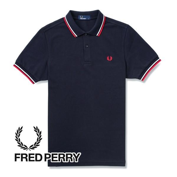 フレッドペリー FREDPERRY ポロシャツ メンズ（ネイビー×ホワイト×レッド）ブランド ギフト バレンタイン プレゼント FP-079