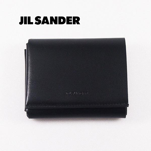 ジルサンダー JIL SANDER 三つ折り財布 メンズ財布（小銭入れ付き）ブラック ブランド ギフト 父の日 プレゼント JI-002