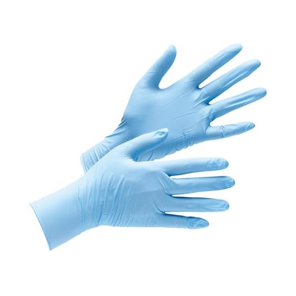 他サイト： ミドリ安全 ニトリル 手袋 作業用 アクセラレーターフリー 柔軟性 高強度 滑り止め ベルテ728 薄手 粉なし ブルー 100枚 Sの商品画像