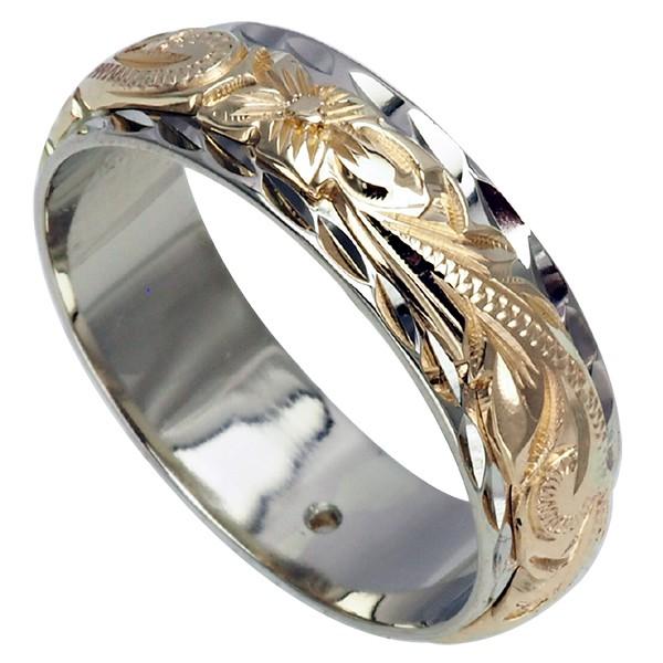 ハワイアンジュエリー リング 指輪 オーダーメイド 幅6mm 14k ゴールド ２トーンリング バレルリング ハワイ製 手彫りリング メンズ レディース 2to14 ハワイアンジュエリー アロアロ 通販 Yahoo ショッピング