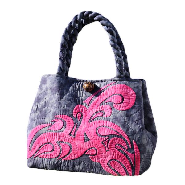 ハワイアンキルトバッグ サザンフォレストのむら染め本格ハワイアン